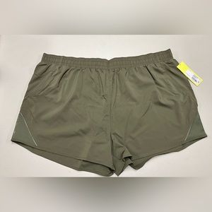 All in Motion Womens Mid-Rise Run Shorts Olive Green